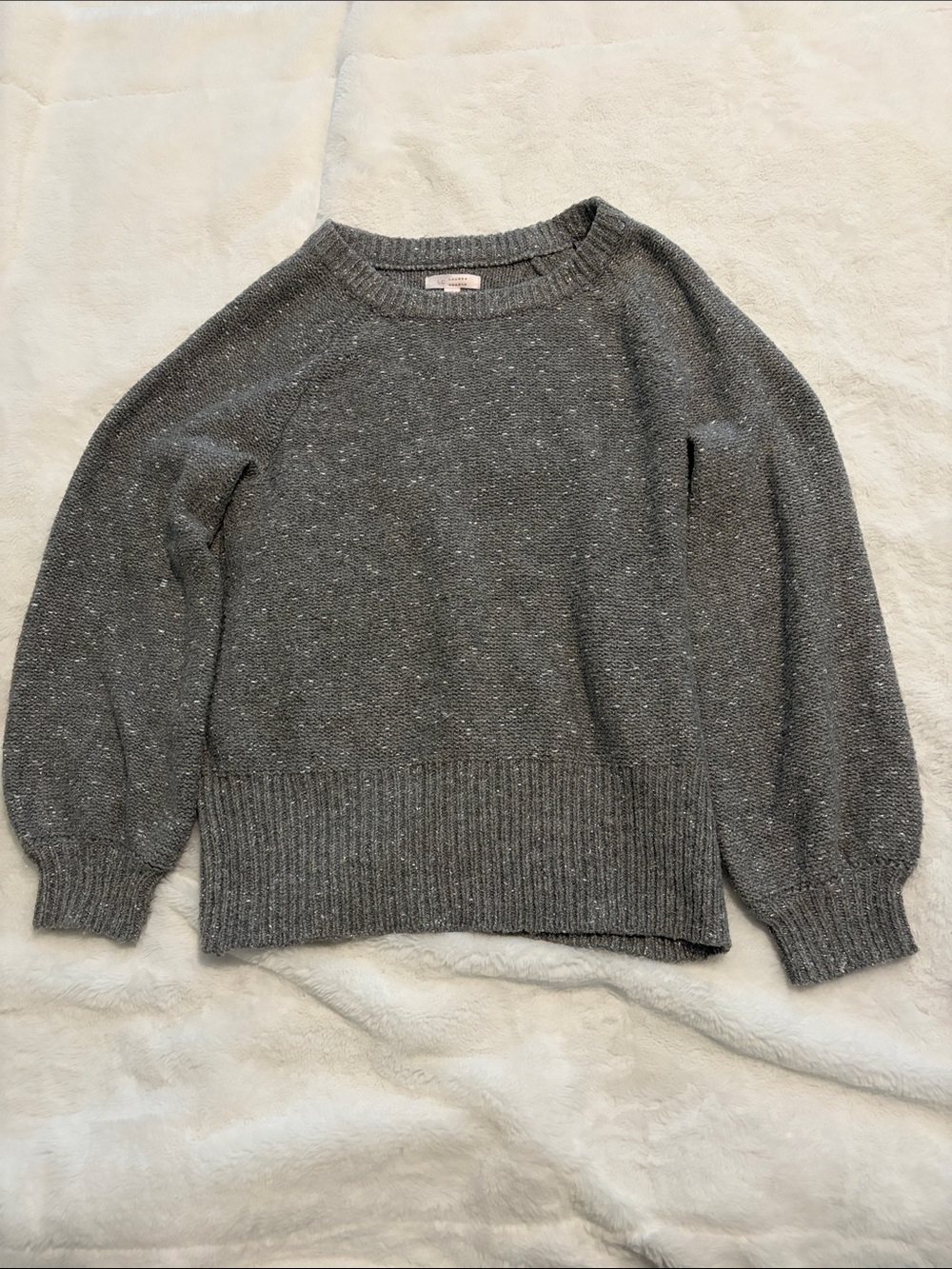 LC Lauren Conrad Gray Metallic Knit Sweater – Medium